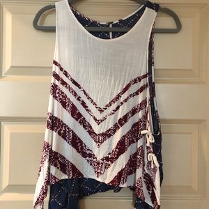 Free people red white and blue tank top